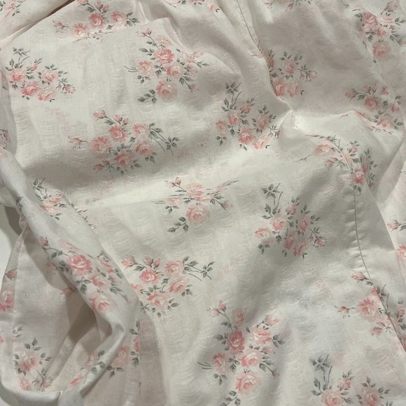 Appel Vintage Women's Prairie Zip Robe, Delicate Rose Pattern, White Pink, M - Picture 7 of 9